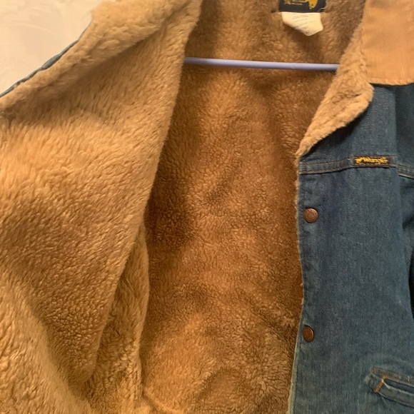 Vintage Sherpa lined corduroy collar wrangler made USA size vintage 42 - Picture 16 of 16
